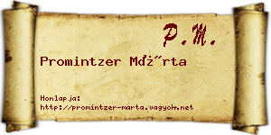 Promintzer Márta névjegykártya